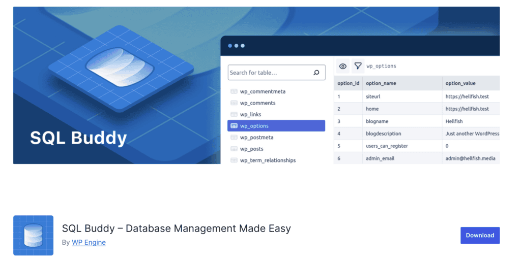SQL Buddy – Database Management Made Easy Plugin